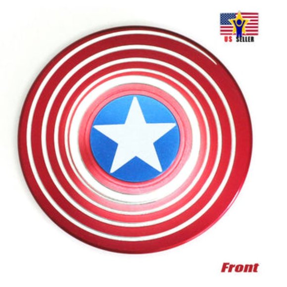 Diona j Other - Case + Metal Fidget Finger Spinner Gyroscope Captain America Shield Titanium